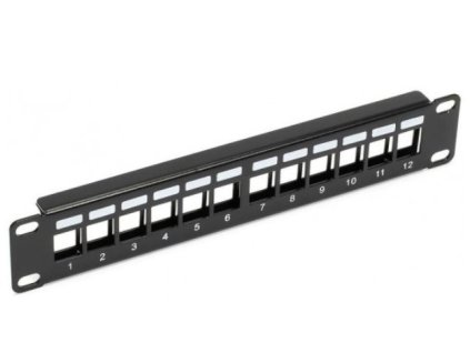 Panel Neku 10" patch, neosazený, 1U, pro 12 keystone, černá – 24365.cz