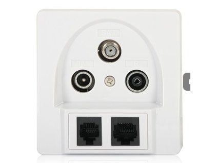 Účastnická zásuvka satelitní koncová SIGNAL TV/R/SAT/RJ-45/RJ-11 – 24365.cz