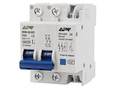 FVE odpínač integrovaný s vypínací spouští Adelid APV 2P 32A 500V DC – 24365.cz
