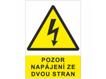 Nálepka "Pozor napájení ze dvou stran" A8 – 24365.cz