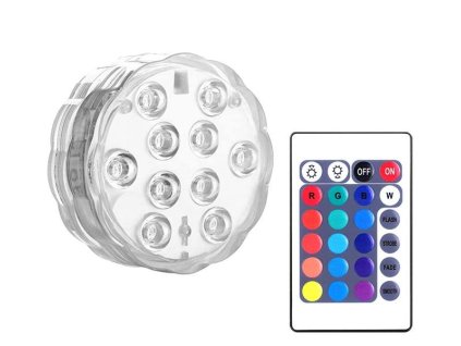 Bazénové RGB LED svítidlo LXLL68 s ovladačem, 3xAAA – 24365.cz