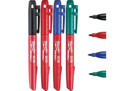 Stavební fixy MILWAUKEE 48223106 permanentní INKZALL sada 4ks 1,0mm – 24365.cz