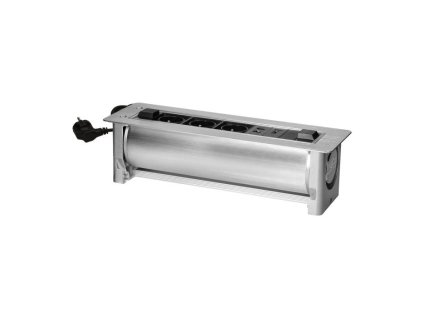 Elektricky ovládaná zapuštěná zásuvka ORNO OR-GM-9038, 3x 230V, 2x RJ45, 1x HDMI – 24365.cz