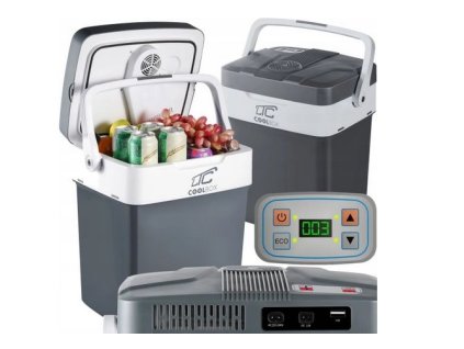 Autochladnička s funkcí ohřevu LTC LTC5005, 32 l, display, USB, šedá – 24365.cz
