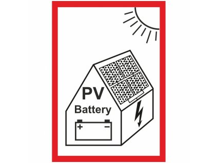 Nálepka "PV + baterie symbol na fotovoltaiku" A7 – 24365.cz