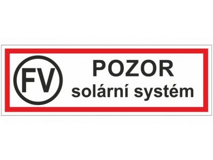Nálepka "Pozor solární systém" 15x5cm – 24365.cz
