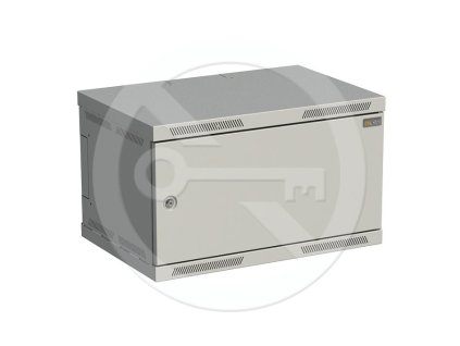 Rozvaděč nástěnný SENSA 6U 400mm, dveře plech, RAL 7035, SENSA-6U-64-21-G – 24365.cz