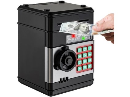 Dětská pokladnička trezor bankomat Kruzzel 23545, černá – 24365.cz