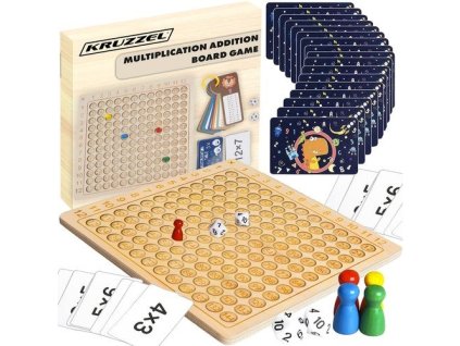 Dřevěná montessori hra výuka násobilky 12x12 Kruzzel 24639 – 24365.cz
