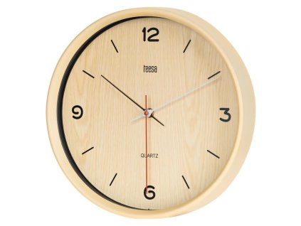 Nástěnné hodiny TEESA TSA0048 30cm, imitace světlé dřevo – 24365.cz