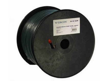 Koaxiální kabel 121 CU ALPE 150m / 5mm černý cívka – 24365.cz