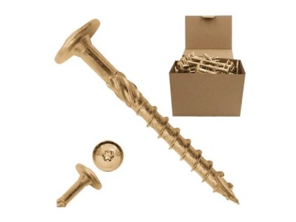 Tesařské vruty do dřeva talířové M8x100mm Torx A1, 50ks WCT-08100 – 24365.cz