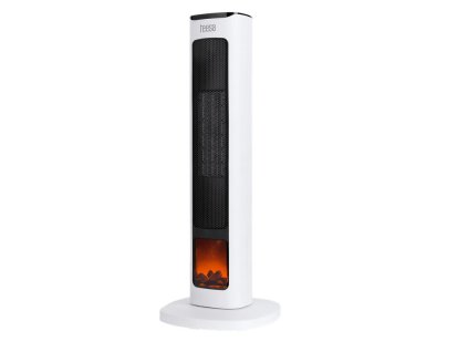 Teplovzdušný ventilátor s imitací krbu TEESA TSA8052, bílý – 24365.cz
