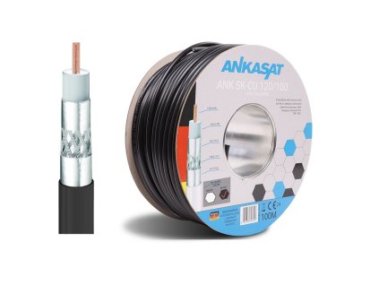 Koaxiální kabel ANKASAT ANK SK-CU RG6 CPR-Eca 7mm, 100m – 24365.cz