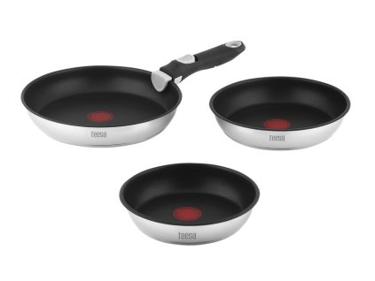 Sada pánví TEESA TSA0155 22cm, 24cm, 28 cm s odnímatelnou rukojetí – 24365.cz