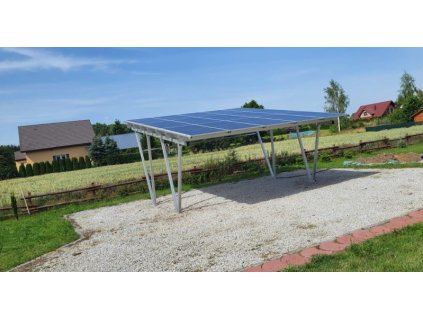 Solární Carport SAPRO 2A15P hliníkový přístřešek pro 2 auta – 24365.cz