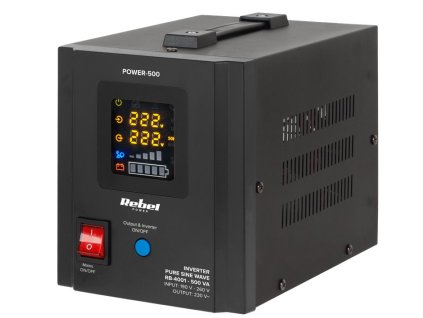 Zdroj záložní REBEL RB-4001 POWER-500 12V/230V 500VA 300W – 24365.cz