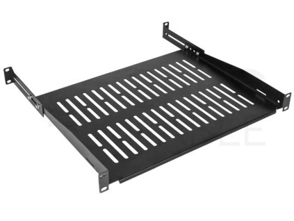 Police do racku NEKU 1U 19" 350mm (450mm), nastavitelná, černá – 24365.cz