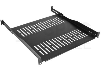 Police do racku NEKU 1U 19" 450mm (550mm), nastavitelná, černá – 24365.cz
