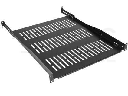 Police do racku NEKU 1U 19" 550mm (650mm), nastavitelná, černá – 24365.cz