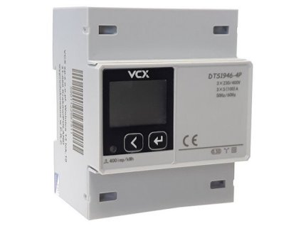 Elektroměr 3F na DIN lištu třífázový VCX DTS-1946-4P, MODBUS -RS485, 230V, 5 (100)A – 24365.cz