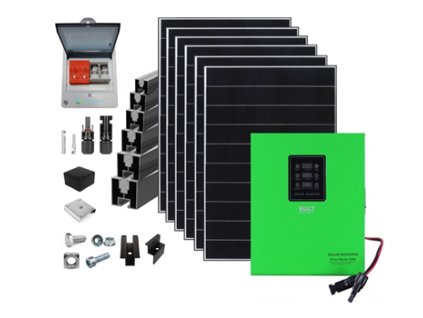 FVE sestava 100-dílná pro ohřev TUV, 2700W, 6x panel, MPPT GreenBoost, montážní prvky – 24365.cz