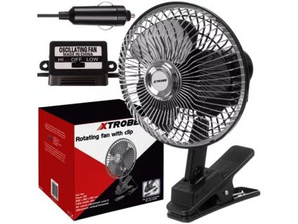 Otočný ventilátor s klipem Xtrobb 23194 do auta, 12V, 1,2m – 24365.cz