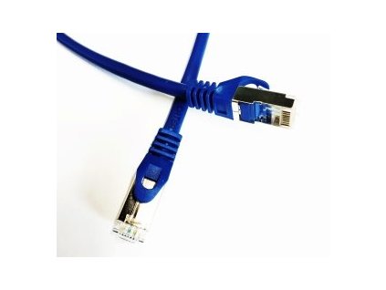 Kabel Patch FTP 6A RJ45/568B, 26AWG 0,5m modrý – 24365.cz