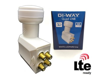 DI-WAY LNB QUAD 0,1dB, WHITE LEOPARD LINE – 24365.cz