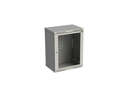 Rozvaděč nástěnný SENSA 15U 400mm, dveře sklo,RAL 7035, SENSA-15U-64-11-G – 24365.cz