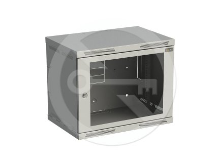 Rozvaděč nástěnný SENSA 9U 400mm, dveře sklo, RAL 7035, SENSA-9U-64-11-G – 24365.cz