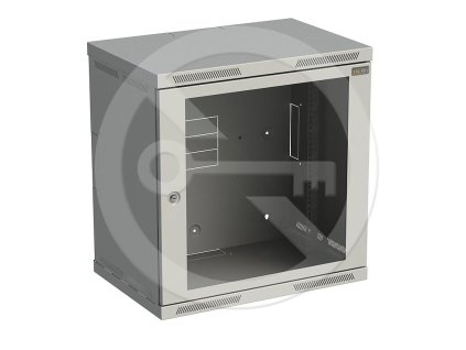 Rozvaděč nástěnný SENSA 12U 400mm, dveře sklo, RAL 7035, SENSA-12U-64-11-G – 24365.cz