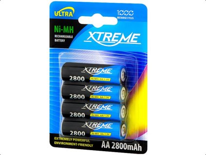 XTREME Baterie nabíjecí R6 Ni-MH AA 2800mAh , blistr 4ks – 24365.cz