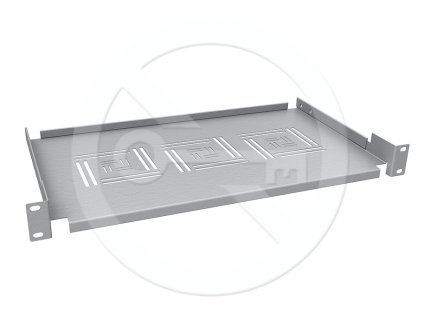 Solarix Police 19" 1U 250mm ukládací plato RAL 7035 úchyt na přední lišty UP-02-G – 24365.cz