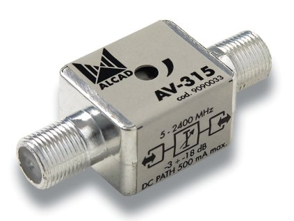 ALCAD AV-315  proměnný útlumový článek 3-18dB pro TV/ SAT pásmo, DC pass – 24365.cz