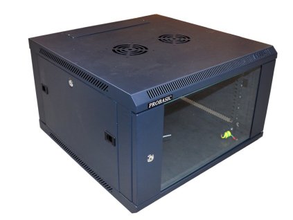 RACK 19" nástěnný ZETA 6U 600x600 RAL9004, dveře sklo k samosestavení, černý – 24365.cz