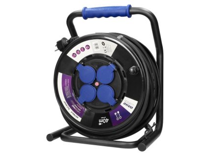 Profesionální prodlužovací kabel ORNO OR-AE-13157/40M 40m, IP44, 4 zásuvky 2P + Z – 24365.cz