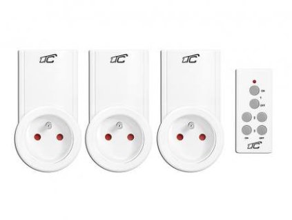 LTC Dálkově ovládaná síťová zásuvka x3 LXU201, 2300W, 30m – 24365.cz