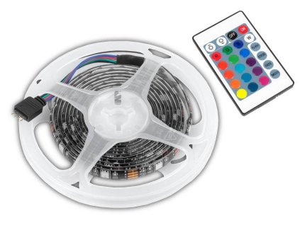 LED pásek za TV RGB 5050, 5V, 2m, USB, ovladač – 24365.cz