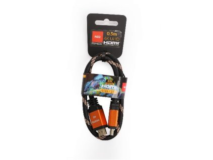 Opticum RED Kabel HDMI-HDMI 0,5m UHD, black, gold, 4K 2.0 – 24365.cz