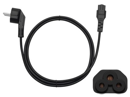 Kabel síťový 230V k notebooku 1,5m, trojlístek "Mickey Mouse" – 24365.cz