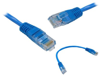 UTP Patch Kabel Lexton RJ45 CAT5E 0,25m 8P8C 1:1 Modrý – 24365.cz
