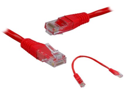 UTP Patch Kabel Lexton RJ45 CAT5E 0,25m 8P8C 1:1 Červená – 24365.cz