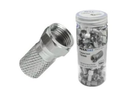 F konektor Megasat 7mm šroubovací SILVER Classic, 100ks – 24365.cz