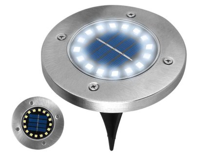 Zahradní dekorační svítidlo LTC LXLL1218, 16 x LED, solární, nerez, 6000K – 24365.cz