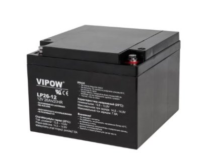 Baterie olověná 12V / 26Ah Vipow LP-2612 gelový akumulátor – 24365.cz