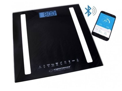Osobní fitness diagnostická váha digitální Esperanza EBS016K, 8v1, černá – 24365.cz