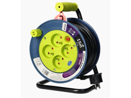 Prodlužovací přívod ORNO OR-AE-1339/L, 15m, 4x zásuvka, H05VV-F 3x1 PVC – 24365.cz