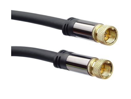 Účástnická šňůra PremiumCord Satelitní antenní HQ kabel F male - F male (135 dB) 4x stíněný 1,5m – 24365.cz