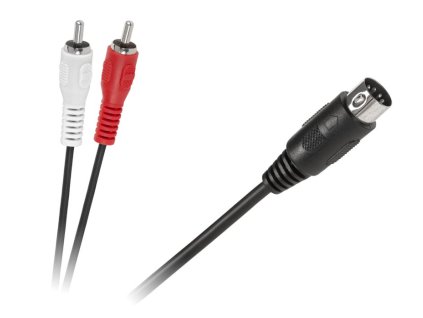Kabel DIN-2 x RCA 1,2m, černý – 24365.cz